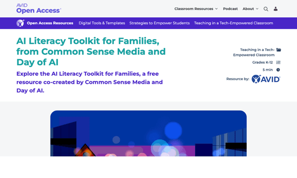 AI Literacy Toolkit for Families – Common Sense Media & Day of AI